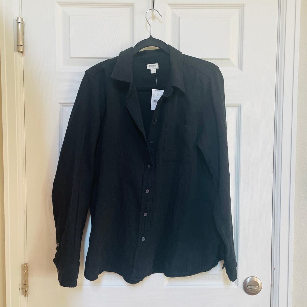 New ! J. Crew Wm's double-Gauze Button-up Shirt Sz L $80 #68